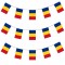 Ghirlandă 9m cu 30 de steaguri ale României de 15 x 21 cm fiecare