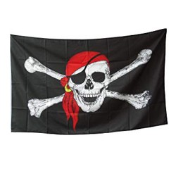Steag pirat, craniu cu bandană roșie