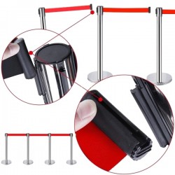  Stâlp delimitator cu bandă roșie 220 cm