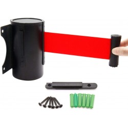 Bandă retractabilă pentru delimitare, cu prindere de perete - 200 cm.